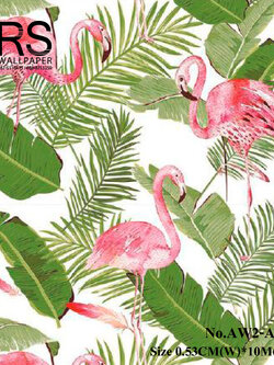 วอลเปเปอร์ลายใบไม้สีเขียว ธรรมชาติ(Tropical Style)AW2-A03