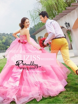 PW298 - **เลิกผลิตค่ะ** ชุดคู่ถ่ายพรีเวดดิ้ง (prewedding dress) & ชุดแต่งงานแฟนซี (Fancy wedding dress)ชายหญิง "ธีมสีชมพู-ขาวเหลือง"