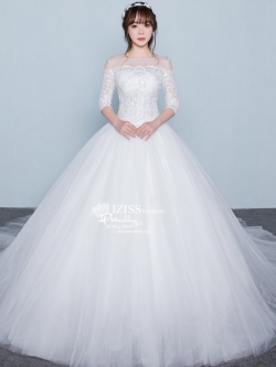 BR321 **พร้อมส่งแบบหางยาวค่ะ**ชุดแต่งงาน&ชุดเจ้าสาวแบบยาวสีขาวเกรดพรีเมี่ยม หรูหราน่ารัก สวยโดดเด่นไม่ซ้ำใคร