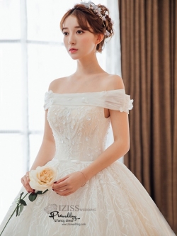 BR346 **พร้อมส่ง**ชุดแต่งงาน&ชุดเจ้าสาวแบบยาวอลังการ สีขาวเกรดพรีเมี่ยม หรูหราน่ารัก สวยโดดเด่นไม่ซ้ำใคร