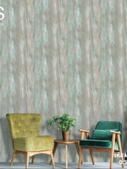 วอลเปเปอร์ลายไม้ สีเขียว (Loft Style) MAD-D30
