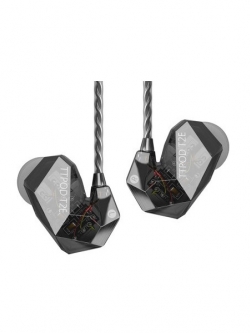 ขาย หูฟัง TTPOD T2E หูฟัง3 Driver (2BA 1Dynamic) สายชุบเงิน รุ่นเบสหนัก - สีดำใส