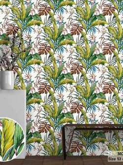 วอลเปเปอร์ ลายใบไม้ สไตล์ทรอปิคอล MOD-J01