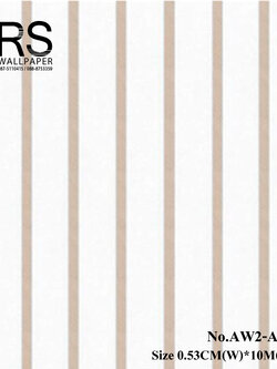 วอลเปเปอร์ ลายทางลง คลาสสิค หรู พื้นขาว ลายสีน้ำตาล มีกลิเตอร์ วิ้งๆ AW2-A21