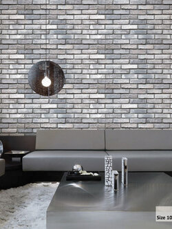 วอลเปเปอร์ลายอิฐ สีเทาฟ้า ST4-C35W