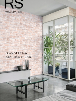 วอลเปเปอร์ลายอิฐสีแดงอ่อน ST3-C14W