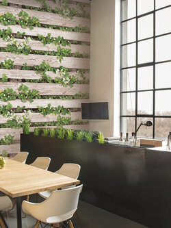 ลายไม้ขวางสีขาวครีม แผ่นไม้สูง10ซม.ไม้ธรรมชาติ สีขาวครีม (Tropical Style)NA3-D59W