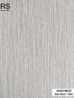 วอลเปเปอร์ สีครีมเบจแทรกเส้นสีทอง ปนกลิตเตอร์สีเงิน AUD3-ML52