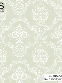 วอลเปเปอร์ ลายหลุยส์สีขาวพื้นสีเทา No.MID-D06