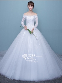 BR305 **พรีออเดอร์**ชุดแต่งงาน&ชุดเจ้าสาวแบบยาวสีขาวเกรดพรีเมี่ยม หรูหราน่ารัก สวยโดดเด่นไม่ซ้ำใคร