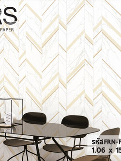 วอลเปเปอร์ลายหินอ่อน คาดสีทอง FRN-F03W