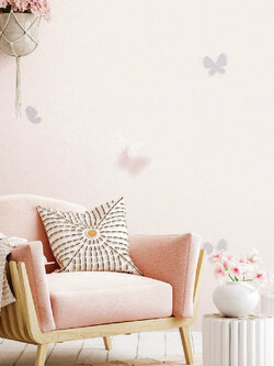 วอลเปเปอร์ลายผีเสื้อพื้นสีชมพู OBJ-F49W