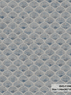 วอลเปเปอร์สไตล์ญี่ปุ่นลายพัด สีกรมท่า พื้นเทา SVO-F10W