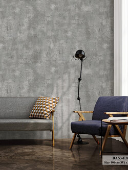 วอลเปเปอร์ลายปูนเปลือย สีเทาเข้ม BAS3-F30W