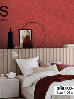วอลเปเปอร์ ปูนเปลือย สีแดงเลือกนก IKO-M32W
