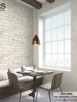 วอลเปเปอร์ลายอิฐ สีน้ำตาล ST4-C28W