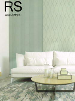 วอลเปเปอร์ลายทางใหญ่ช่องขนาด13.2ซม.พื้นสีเขียวอ่อน BO-B63