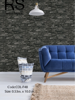 วอลเปเปอร์ลายหินกาบซ้อนทับกันโทนสีน้ำตาลเข้มออกดำ COL-F48