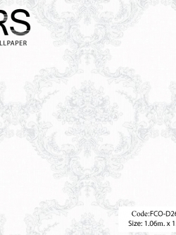 วอลเปเปอร์ลายหลุยส์โทนขาวพื้นสีขาว FCO-D26W