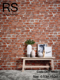 วอลเปเปอร์ ลายอิฐส้ม(Loft Style) DHT-M63