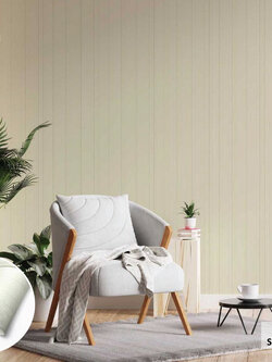 วอลเปเปอร์ลายทาง พื้นสีขาว เส้นสีเงินFSK-J79