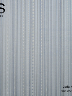 วอลเปเปอร์ลายเส้นประสลับเส้นตรงโทนสีฟ้าอ่อนอมเทา M6-D20