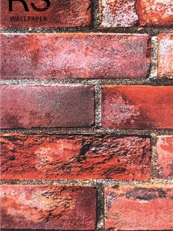 วอลเปเปอร์ลายอิฐสีส้มแกมแดง ROL-R45