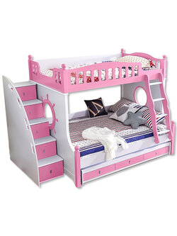 เตียง 2 ชั้น รุ่น Marine ขนาด 4 ฟุต สีชมพู