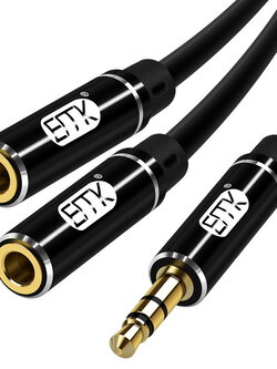 ERTK Headphone Adapter สายแปลงหูฟัง 1 ออก 2 ให้รองรับ 2 ตัวพร้อมกัน สำหรับมือถือ / MP3 / Tablet / PC / Notebook