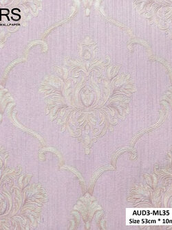วอลเปเปอร์ลายหลุยส์สีทองอ่อน พื้นสีชมพู AUD3-ML35