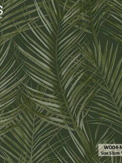 วอลเปเปอร์ลายใบไม้สีเขียวเข้ม สไตล์ทรอปิคอล WOD4-M32