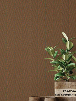 วอลเปเปอร์สไตล์โมเดิร์นลายเส้น สีน้ำตาลแดง PEA-C60W
