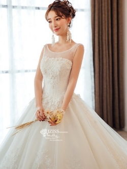 BR356 **พรีออเดอร์**ชุดแต่งงาน&ชุดเจ้าสาวแบบยาวอลังการ สีขาวเกรดพรีเมี่ยม หรูหราน่ารัก สวยโดดเด่นไม่ซ้ำใคร