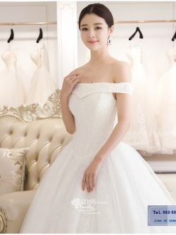 BR200 **พรีออเดอร์**ชุดแต่งงาน&ชุดเจ้าสาวแบบยาวสีขาวเกรดพรีเมี่ยม หรูหราน่ารัก สวยโดดเด่นไม่ซ้ำใคร