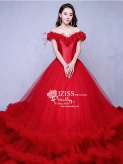PW564- **พร้อมส่งค่ะ**ชุดคู่ถ่ายพรีเวดดิ้ง (prewedding dress) & ชุดแต่งงานแฟนซี (Fancy wedding dress)ชายหญิง "ธีมสีแดง"