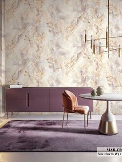 วอลเปเปอร์ลายหินอ่อน สีน้ำตาลทองม่วง MAR-C05W