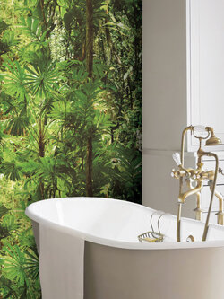 วอลเปเปอร์ลายป่าไม้ ใบไม้สไตล์ทรอปิคอล NA4-D57W