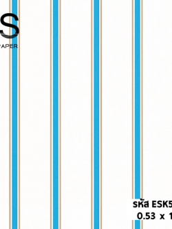 วอลเปเปอร์การ์ตูน ลายทาง สีฟ้า ขาว ESK5-M49