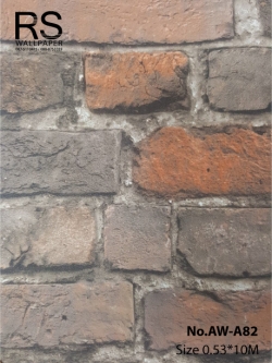 วอลเปเปอร์ลายอิฐสีส้ม-น้ำตาล NO.AW-A82