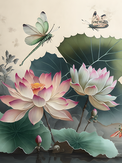 วอลเปเปอร์ภาพดอกบัว (สั่งผลิต)