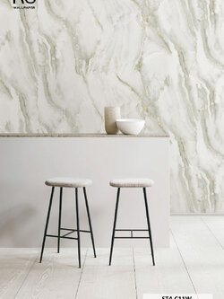 วอลเปเปอร์ลายหินอ่อน สีเขียวเทาแทรกทอง ST4-C11W