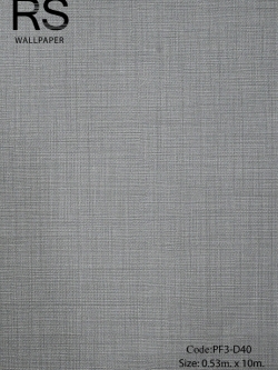 วอลเปอร์เทกเจอร์ผ้าพื้นเรียบสีเทาเข้มอมเขียวแก่ PF3-D40