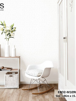 วอลเปเปอร์ลายโมเดิรน์กราฟฟิกสีเงิน พื้นสีเทา ERO2-M109W