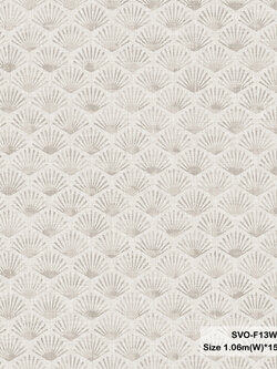 วอลเปเปอร์สไตล์ญี่ปุ่นลายพัด สีเทาอ่อน SVO-F13W