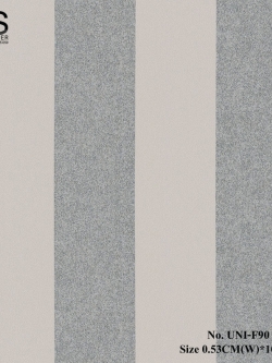 วอลเปเปอร์ติดผนัง ลายทางสีเงินสลับสีน้ำตาลอ่อน No.UNI-F90