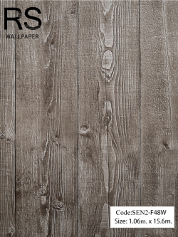 วอลเปเปอร์แผ่นลายไม้เก่าโทนสีน้ำตาลเข้ม SEN2-F48W