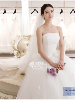 BR198 **พรีออเดอร์**ชุดแต่งงาน&ชุดเจ้าสาวแบบยาวสีขาวเกรดพรีเมี่ยม หรูหราน่ารัก สวยโดดเด่นไม่ซ้ำใคร