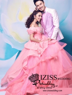 PW256- Preorder ชุดคู่ถ่ายพรีเวดดิ้ง (prewedding dress) & ชุดแต่งงานแฟนซี (Fancy wedding dress)หญิง "ธีมสีชมพู"