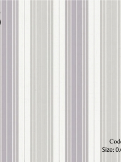 วอลเปเปอร์ลายทางเส้นสีเทา สลับม่วง ช่องลายกว้าง 7.2 ซม. BQ-B03