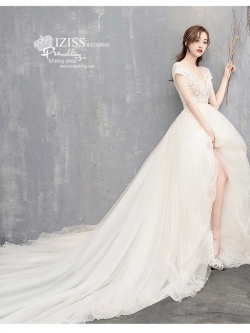 BR369 **พรีออเดอร์**ชุดแต่งงาน&ชุดเจ้าสาวแนวเรียบหรู สีขาวเกรดพรีเมี่ยม น่ารัก สวยโดดเด่นไม่ซ้ำใคร